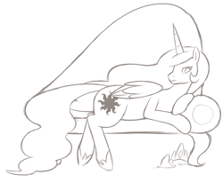 Size: 1000x821 | Tagged: safe, artist:redintravenous, character:princess celestia, couch, female, solo