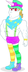 Size: 2043x5232 | Tagged: safe, artist:punzil504, character:bulk biceps, g4, my little pony: equestria girls, my little pony:equestria girls, spoiler:eqg series (season 2), clothing, male, mismatched socks, simple background, socks, solo, striped socks, thigh highs, transparent background, unicorn hat