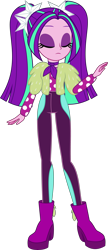 Size: 3001x6921 | Tagged: safe, artist:limedazzle, character:aria blaze, episode:find the magic, g4, my little pony: equestria girls, my little pony:equestria girls, spoiler:eqg series (season 2), absurd resolution, clothing, eyes closed, female, pigtails, polka dots, simple background, solo, transparent background, twintails, vector