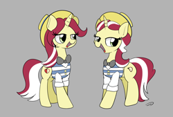Size: 3496x2362 | Tagged: safe, artist:taurson, character:flam, character:flim, species:pony, species:unicorn, clothing, female, flim flam brothers, hat, mare, rule 63, sham, shim, shim sham sisters, simple background, smiling