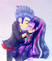 Size: 1600x1857 | Tagged: safe, artist:jucamovi1992, character:flash sentry, character:twilight sparkle, ship:flashlight, my little pony:equestria girls, female, kissing, male, shipping, straight