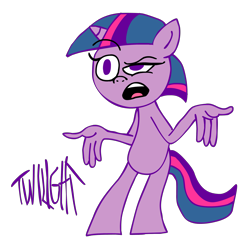 Size: 2332x2250 | Tagged: safe, artist:scobionicle99, character:twilight sparkle, species:anthro, species:unguligrade anthro, female, parody, shrug, simple background, solo, transparent background