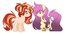Size: 1997x1028 | Tagged: safe, artist:thesmall-artist, base used, oc, oc only, oc:dracis, oc:sunlight glitter, parent:discord, parent:fluttershy, parent:starlight glimmer, parent:sunset shimmer, parents:discoshy, parents:shimmerglimmer, species:pony, species:unicorn, female, hybrid, interspecies offspring, magical lesbian spawn, mare, offspring, simple background, transparent background