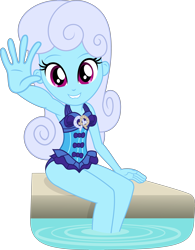 Size: 4105x5258 | Tagged: safe, artist:punzil504, character:linky, character:shoeshine, episode:i'm on a yacht, g4, my little pony: equestria girls, my little pony:equestria girls, spoiler:eqg series (season 2), absurd resolution, clothing, equestria girls-ified, female, lip bite, simple background, skirt, smiling, solo, swimming pool, swimsuit, transparent background, vector, water