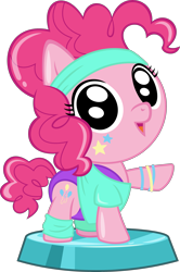 Size: 2303x3477 | Tagged: safe, artist:phucknuckl, character:pinkie pie, species:pony, 80s, cute, diapinkes, female, mare, my little pocket ponies, pocket ponies, retro, simple background, solo, transparent background