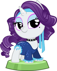 Size: 2687x3309 | Tagged: safe, artist:phucknuckl, part of a set, character:rarity, species:pony, species:unicorn, 80s, clothing, cute, female, hooves, horn, mare, my little pocket ponies, pocket ponies, raribetes, retro, simple background, solo, transparent background