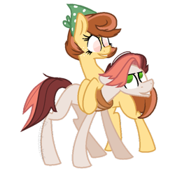 Size: 753x751 | Tagged: safe, artist:ipandacakes, oc, oc only, oc:dusty rose, oc:halehaven peach, parent:feather bangs, parent:swoon song, species:pony, female, male, mare, parents:feathersong, simple background, stallion, transparent background