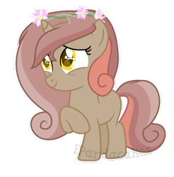 Size: 646x656 | Tagged: safe, artist:ipandacakes, oc, oc:nessie belle, species:pony, species:unicorn, female, filly, floral head wreath, flower, simple background, solo, transparent background