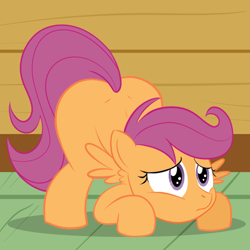 Size: 1000x1000 | Tagged: safe, artist:scobionicle99, character:scootaloo, species:pegasus, species:pony, butt, face down ass up, female, solo