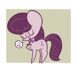 Size: 1006x940 | Tagged: safe, artist:typhwosion, character:octavia melody, species:earth pony, species:pony, backwards cutie mark, cute, dialogue, eyes closed, female, mare, music notes, open mouth, pictogram, solo, speech bubble, tavibetes