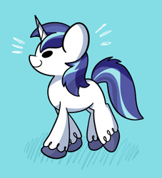 Size: 914x1006 | Tagged: safe, artist:typhwosion, character:shining armor, species:pony, species:unicorn, beady eyes, blue background, cute, male, profile, shining adorable, simple background, solo, stallion
