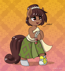 Size: 2080x2280 | Tagged: safe, artist:pencil bolt, artist:prncilbolt, species:earth pony, species:pony, g4, amphibia, anne boonchuy, converse, ponified, shoes, sneakers, solo, thai