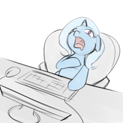 Size: 512x512 | Tagged: safe, artist:theparagon, edit, character:trixie, species:pony, species:unicorn, computer, cropped, cute, cuteness overload, heart attack, hnnng, reaction image, simple background, transparent background