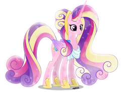 Size: 4000x2932 | Tagged: safe, artist:orin331, character:princess cadance, species:alicorn, species:crystal pony, species:pony, crystallized, cute, cutedance, ethereal mane, female, horn, long horn, mare, older, simple background, smiling, solo, time skip, transparent background, ultimate cadance