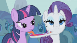 Size: 1280x720 | Tagged: safe, artist:dtkraus, edit, edited screencap, screencap, character:amethyst star, character:candy mane, character:cloud kicker, character:lyra heartstrings, character:rarity, character:sparkler, character:twilight sparkle, face licking, licking, non-consensual licking, not salmon, rerity, wat