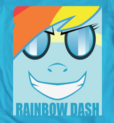Size: 1245x1340 | Tagged: safe, artist:samoht-lion, character:rainbow dash, species:pegasus, species:pony, female, goggles, grin, mare, smiling, smirk, solo, t shirt design
