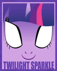 Size: 975x1218 | Tagged: safe, artist:samoht-lion, character:twilight sparkle, character:twilight sparkle (unicorn), species:pony, species:unicorn, bust, female, mare, smiling, solo, t shirt design, text, white eyes