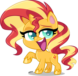 Size: 5000x4870 | Tagged: safe, artist:orin331, character:sunset shimmer, species:pony, species:unicorn, my little pony:pony life, absurd resolution, cute, digital art, female, mare, pony life accurate, shimmerbetes, show accurate, smiling, solo, that was fast