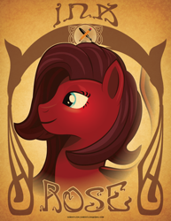 Size: 612x792 | Tagged: safe, artist:samoht-lion, oc, oc only, oc:ink rose, species:earth pony, species:pony, bust, earth pony oc, female, mare, modern art, nouveau, solo