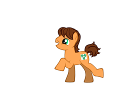 Size: 830x650 | Tagged: safe, artist:lucas_gaxiola, oc, oc only, oc:charmed clover, species:pony, looking up, male, pony creator, raised hoof, simple background, smiling, stallion, transparent background