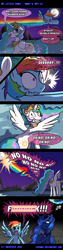 Size: 500x1975 | Tagged: safe, artist:ladyanidraws, character:derpy hooves, character:princess celestia, character:princess luna, character:rainbow dash, species:alicorn, species:pegasus, species:pony, comic, crack, female, flying, grin, mare, moon, nyan cat, nyan dash, smiling, to the moon, trollestia, what's up?
