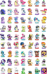 Size: 1280x1994 | Tagged: safe, artist:phucknuckl, character:angel bunny, character:apple bloom, character:applejack, character:big mcintosh, character:bon bon, character:boulder, character:cheerilee, character:derpy hooves, character:dj pon-3, character:fili-second, character:fluttershy, character:gabby, character:gallus, character:gilda, character:granny smith, character:gummy, character:humdrum, character:masked matter-horn, character:maud pie, character:mistress marevelous, character:ocellus, character:opalescence, character:owlowiscious, character:pinkie pie, character:princess cadance, character:princess celestia, character:princess flurry heart, character:princess luna, character:radiance, character:rainbow dash, character:rarity, character:saddle rager, character:sandbar, character:scootaloo, character:shining armor, character:silverstream, character:smolder, character:spike, character:spitfire, character:starlight glimmer, character:sunburst, character:sunset shimmer, character:sweetie belle, character:sweetie drops, character:tank, character:thorax, character:trixie, character:twilight sparkle, character:twilight sparkle (alicorn), character:vinyl scratch, character:yona, character:zapp, character:zecora, species:alicorn, species:changeling, species:classical hippogriff, species:dragon, species:earth pony, species:griffon, species:hippogriff, species:pegasus, species:pony, species:reformed changeling, species:unicorn, episode:power ponies, g4, my little pony: friendship is magic, 80s, absurd resolution, adorabon, adorasmith, angelbetes, apple, awwlowiscious, cheeribetes, cute, cutedance, cutefire, cutie mark crusaders, diaocelles, diastreamies, dragoness, female, flurrybetes, food, gabbybetes, gallabetes, gildadorable, gummybetes, hockey stick, macabetes, male, mane six, maudabetes, my little pocket ponies, mystery box, opalbetes, pocket ponies, present, retro, royal sisters, sandabetes, scroll, shining adorable, simple background, sleigh bell sweetie belle, sleigh belle, smolderbetes, straw in mouth, student six, sunbetes, tankabetes, thorabetes, transparent background, vinylbetes, wall of tags, winged spike, yonadorable, zecorable
