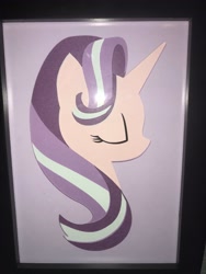 Size: 1536x2048 | Tagged: safe, artist:samoht-lion, character:starlight glimmer, species:pony, species:unicorn, bust, cutout, eyes closed, female, minimalist, modern art, portrait, solo, traditional art