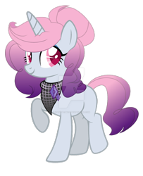 Size: 600x738 | Tagged: safe, artist:ipandacakes, base used, oc, oc only, parent:pinkie pie, parent:rarity, parents:raripie, species:pony, species:unicorn, bandana, deviantart watermark, female, magical lesbian spawn, mare, obtrusive watermark, offspring, simple background, solo, transparent background, watermark