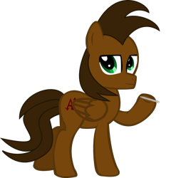 Size: 1414x1470 | Tagged: safe, artist:andyslife, artist:kuren247, oc, oc only, oc:parallel andy, species:pegasus, species:pony, 2020 community collab, derpibooru community collaboration, doctor who, looking at you, male, raised hoof, simple background, solo, sonic screwdriver, stallion, transparent background, vector