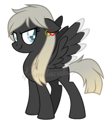 Size: 594x672 | Tagged: safe, artist:ipandacakes, oc, parent:bulk biceps, parent:octavia melody, parents:bulktavia, species:pegasus, species:pony, bulktavia, colored wings, colored wingtips, female, mare, offspring, simple background, solo, transparent background