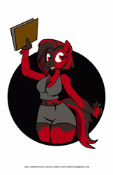 Size: 3300x5100 | Tagged: safe, artist:samoht-lion, oc, oc only, oc:crimson glow, species:anthro, species:earth pony, species:pony, book, clothing, earth pony oc, female, grin, simple background, smiling, solo, white background