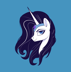 Size: 1120x1126 | Tagged: safe, artist:samoht-lion, character:rarity, species:pony, species:unicorn, g5 leak, leak, bust, female, mare, rarity (g5), simple background, solo, style emulation