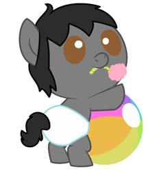 Size: 867x1002 | Tagged: safe, artist:evilfrenzy, species:pony, baby, baby pony, background removed, ball, candy, diaper, food, horton hears a who, male, ponified, show accurate, simple background, white background