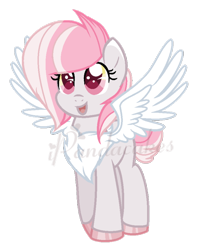 Size: 600x750 | Tagged: safe, artist:ipandacakes, oc, oc:little dove, parent:discord, parent:fluttershy, parents:discoshy, species:pegasus, species:pony, female, filly, hybrid, interspecies offspring, offspring, simple background, solo, transparent background