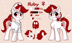 Size: 2000x1200 | Tagged: safe, artist:oofycolorful, oc, oc only, oc:ruby, species:pony, species:unicorn, reference sheet, solo
