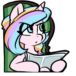 Size: 500x500 | Tagged: safe, artist:oofycolorful, oc, oc only, oc:oofy colorful, species:pony, species:unicorn, exploitable meme, meme, newspaper, newspaper meme, ponified, ponified meme, reaction image, simple background, solo, tom and jerry, transparent background