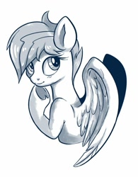 Size: 649x834 | Tagged: safe, artist:sorcerushorserus, character:firefly, species:pegasus, species:pony, female, grayscale, mare, monochrome, simple background, solo, white background