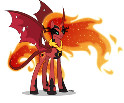 Size: 4000x3325 | Tagged: safe, artist:orin331, character:sunset satan, character:sunset shimmer, species:alicorn, species:pony, g4, my little pony:equestria girls, absurd resolution, alicornified, demon, female, hoof shoes, mane of fire, nightmare sunset, nightmarified, race swap, shimmercorn, simple background, solo, sunset satan, transparent background