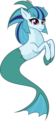 Size: 1845x4000 | Tagged: safe, artist:orin331, character:sonata dusk, species:seapony (g4), species:siren, cloven hooves, colored hooves, digital art, female, simple background, smiling, solo, transparent background, vector