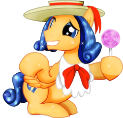 Size: 1600x1538 | Tagged: safe, artist:jucamovi1992, character:flash sentry, species:pegasus, species:pony, alternate hairstyle, candy, clothing, fancy, food, grin, hat, lollipop, male, simple background, smiling, stallion, transparent background