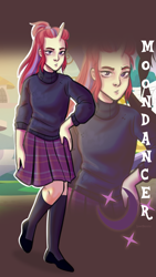 Size: 1245x2200 | Tagged: safe, artist:limedazzle, character:moondancer, species:human, my little pony:equestria girls, female, horn, horned humanization, humanized, solo, zoom layer