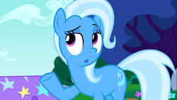 Size: 1366x768 | Tagged: safe, artist:dtkraus, edit, edited screencap, editor:slayerbvc, screencap, character:trixie, species:earth pony, species:pony, episode:no second prances, g4, my little pony: friendship is magic, :o, earth pony trixie, edited edit, female, mare, open mouth, race swap, raised hoof, solo, underhoof