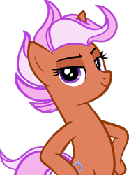 Size: 3463x4689 | Tagged: safe, artist:ironm17, character:fiery fricket, species:pony, bipedal, elegant, high res, hooves on hips, las pegasus resident, simple background, smug, solo, transparent background, vector