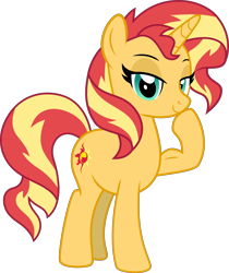 Size: 3788x4500 | Tagged: safe, artist:limedazzle, character:sunset shimmer, species:pony, absurd resolution, biceps, female, flexing, muscles, simple background, solo, sunset lifter, transparent background, vector