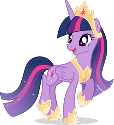 Size: 4105x4500 | Tagged: safe, artist:limedazzle, character:twilight sparkle, character:twilight sparkle (alicorn), species:alicorn, species:pony, episode:the last problem, g4, my little pony: friendship is magic, absurd resolution, alternate design, crown, cute, female, hoof shoes, jewelry, looking back, mare, open mouth, princess twilight 2.0, regalia, simple background, solo, transparent background, twiabetes, vector