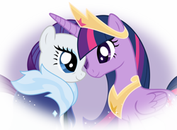 Size: 5440x4000 | Tagged: safe, artist:limedazzle, character:rarity, character:twilight sparkle, character:twilight sparkle (alicorn), species:alicorn, species:pony, ship:rarilight, episode:the last problem, g4, my little pony: friendship is magic, cloak, clothing, female, lesbian, older, older rarity, older twilight, princess twilight 2.0, shipping