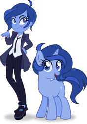 Size: 3886x5500 | Tagged: safe, artist:limedazzle, oc, oc:janey, species:pony, species:unicorn, my little pony:equestria girls, absurd resolution, clothing, coat, equestria girls-ified, female, mare, necktie, pants, ponidox, self ponidox, simple background, transparent background