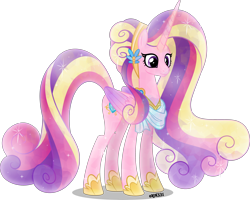 Size: 4000x3199 | Tagged: safe, artist:orin331, character:princess cadance, species:alicorn, species:crystal pony, species:pony, alternate hairstyle, crystal alicorn, crystallized, cutie mark, female, horn, jewelry, long horn, mare, older, older princess cadance, regalia, simple background, solo, transparent background, ultimate cadance