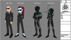 Size: 3577x1998 | Tagged: safe, artist:limedazzle, my little pony:equestria girls, agent, armor, clothing, design sheet, fanfic art, gun, helmet, rifle, soldier, suit, sunglasses, weapon