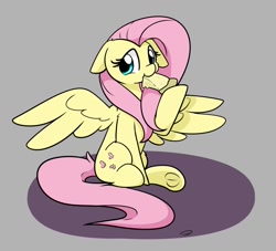 Size: 1492x1356 | Tagged: safe, artist:taurson, character:fluttershy, species:pegasus, species:pony, newbie artist training grounds, atg 2020, cheese pizza, cute, eating, female, floppy ears, food, frog (hoof), looking at you, mare, pizza, shyabetes, sitting, solo, spread wings, underhoof, wings